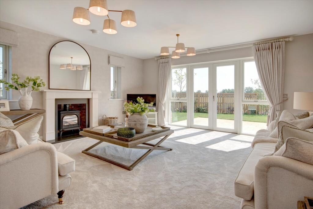 Estate agent listing photo of a bright living room turned into a vertical property reel