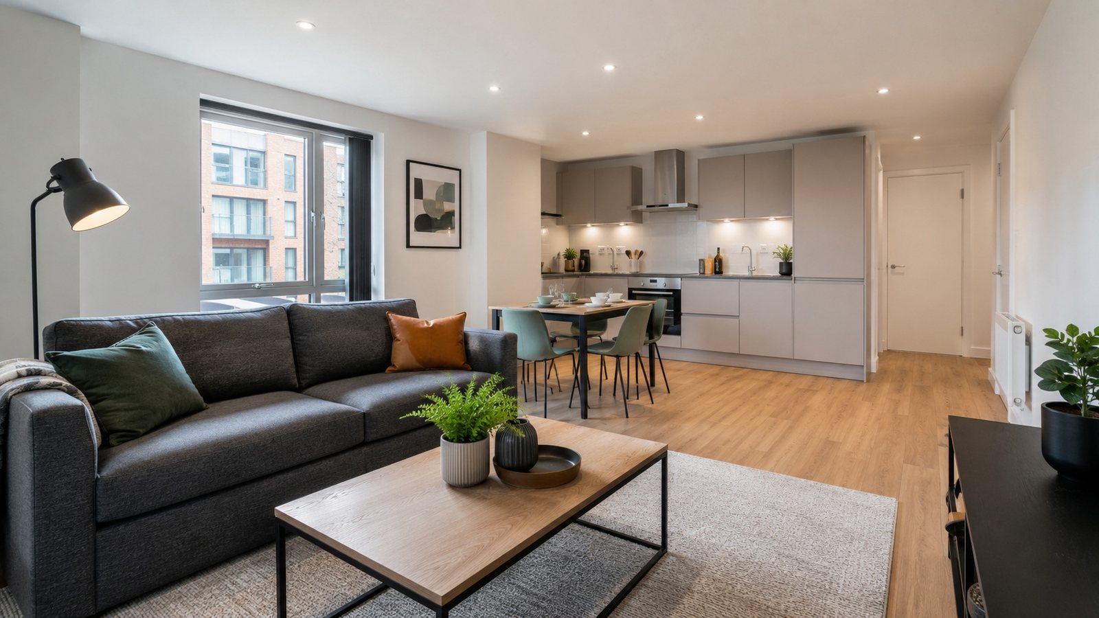 Modern rental apartment interior used in a letting agent property reel